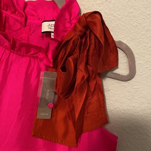 J. Crew Collection silk twill top with fixed bow - Picture 2 of 5